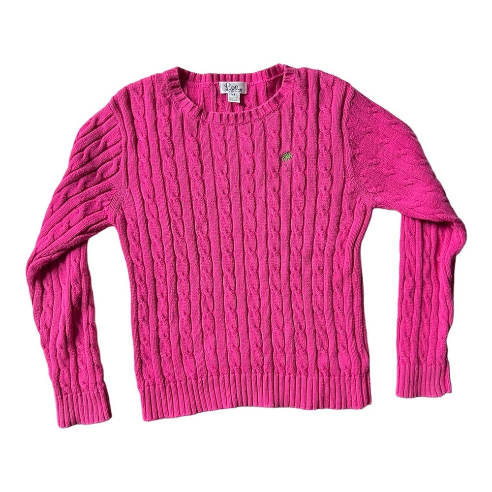 Lilly Pulitzer Hot Pink Cable Knit Sweater size XS